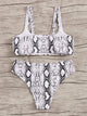 Snakeskin Top With High Waist Bikini Set