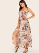 Floral Print Button Front Cami Dress