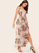 Floral Print Button Front Cami Dress