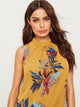 Gathered Detail Floral Print Tunic Dress