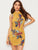 Gathered Detail Floral Print Tunic Dress