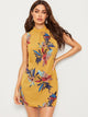Gathered Detail Floral Print Tunic Dress