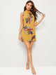 Gathered Detail Floral Print Tunic Dress