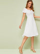 Flutter Sleeve Sweetheart Neck Fit &  Flare Dress
