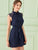 Collared Lace Shoulder Self Belted Dress