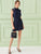 Collared Lace Shoulder Self Belted Dress