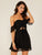 Double Crazy Bardot Swiss Dot Frill Drawstring Detail Dress