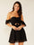Double Crazy Bardot Swiss Dot Frill Drawstring Detail Dress