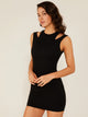 Double Crazy Solid Cut-out Bodycon Mini Dress