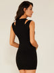 Double Crazy Solid Cut-out Bodycon Mini Dress