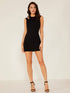 Double Crazy Solid Cut-out Bodycon Mini Dress