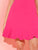 Neon Pink Lace Up Backless Ruffle Hem Slip Dress