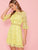 Flounce Sleeve Lace Overlay Fit and Flare Dress