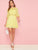 Flounce Sleeve Lace Overlay Fit and Flare Dress