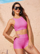 Neon Green Racerback Top With Shorts 2 Piece Swim
