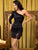 One Shoulder Lace Insert Satin Mini Dress