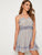 Knot Shoulder Shirred Waist Ruffle Trim Dress