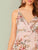 Surplice Neck Floral Print Pleated Cami Dress