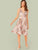 Surplice Neck Floral Print Pleated Cami Dress