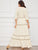 Tassel Tie Neck Floral Tape Detail Crepe Maxi Dress