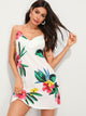 Double V-Neck Floral Print Cami Dress