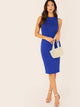 Solid Jersey Knit Pencil Dress