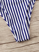 Solid Top With Striped Tie Side Bikini