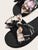 Bow Decor Open Toe Sliders