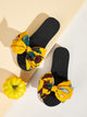 Open Toe Bow Decor Sliders