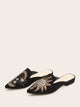 Point Toe Embroidered Flat Mules