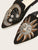 Point Toe Embroidered Flat Mules