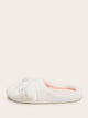 Embroidered Detail Fluffy Slippers