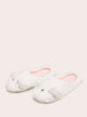 Embroidered Detail Fluffy Slippers