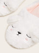 Embroidered Detail Fluffy Slippers