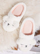 Embroidered Detail Fluffy Slippers