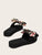 Floral Print Bow Decor Flats