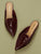 Faux Suede Pointy Toe Loafer Mules