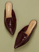 Faux Suede Pointy Toe Loafer Mules