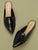 Faux Suede Pointy Toe Loafer Mules