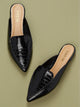 Faux Suede Pointy Toe Loafer Mules