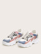Lace-up Front Snakeskin Chunky Sneakers