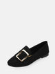 Buckle Front Round Toe Slip On Flats