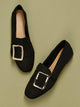 Buckle Front Round Toe Slip On Flats
