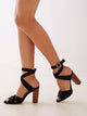 Peep Toe Cross Strap Chunky Heels