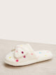 Bow Decor Polka Dot Fluffy Slippers