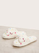 Bow Decor Polka Dot Fluffy Slippers