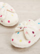 Bow Decor Polka Dot Fluffy Slippers