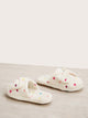 Bow Decor Polka Dot Fluffy Slippers