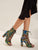 Snakeskin Print Lace-up Front Chunky Heels