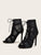 Peep Toe Lace-up Front Mesh Stiletto Heels